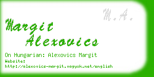 margit alexovics business card